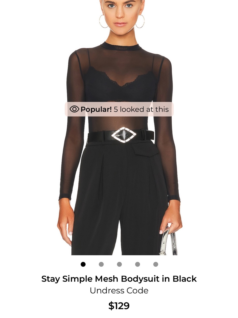Stay Simple Mesh Bodysuit in Black